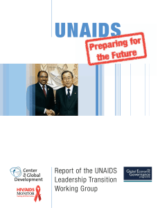UNAIDS Report of the UNAIDS Leadership Transition Working Group