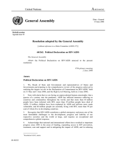 A General Assembly United Nations Resolution adopted by the General Assembly