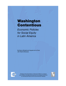 Washington Contentious Economic Policies for Social Equity