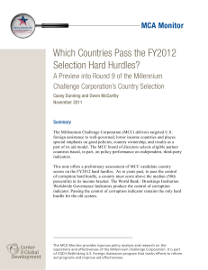 Which Countries Pass the FY2012 Selection Hard Hurdles? MCA Monitor