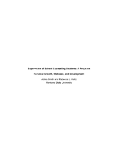 Supervision of School Counseling Students: A Focus on Montana State University