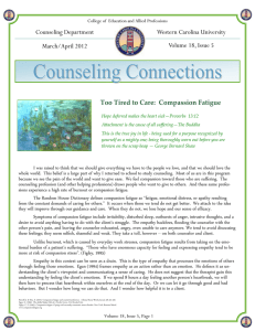 Counseling Department Western Carolina University Volume 18, Issue 5 March/April 2012