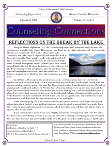 Reflections on the Break by the Lake Counseling Department Western Carolina University