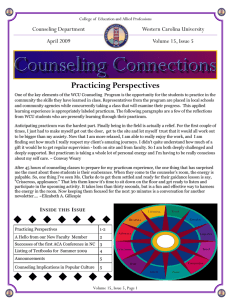 Practicing Perspectives Counseling Department Western Carolina University April 2009