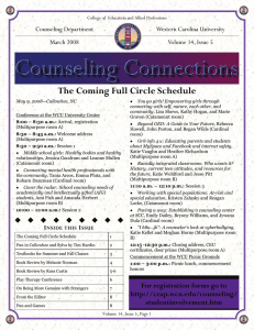The Coming Full Circle Schedule Counseling Department Western Carolina University March 2008