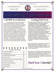 CACREP Accreditation Coming Full Circle Counseling Department Western Carolina University