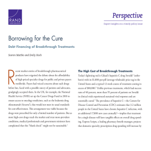 R Perspective Borrowing for the Cure Debt Financing of Breakthrough Treatments