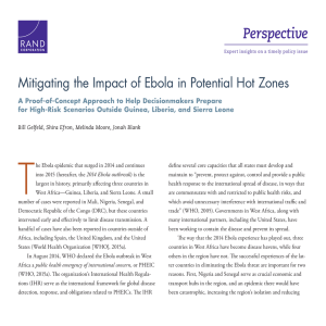 Perspective Mitigating the Impact of Ebola in Potential Hot Zones