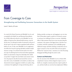 Perspective From Coverage to Care