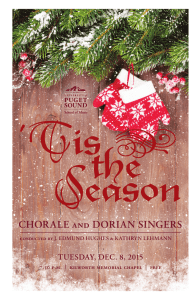 CHORALE and DORIAN SINGERS TUESDAY, DEC. 8, 2015