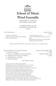 School of Music Wind Ensemble  Gerard Morris, conductor