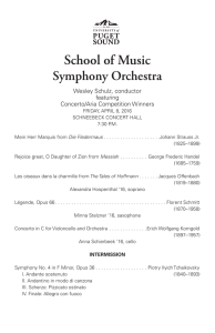 School of Music Symphony Orchestra Wesley Schulz, conductor featuring
