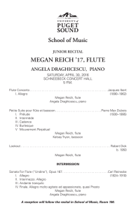 MEGAN REICH ’17, FLUTE  ANGELA DRAGHICESCU, PIANO