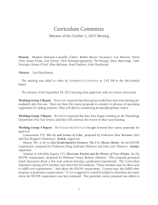Curriculum Committee Minutes of the October 2, 2015 Meeting