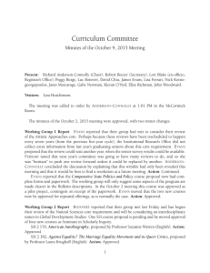 Curriculum Committee Minutes of the October 9, 2015 Meeting