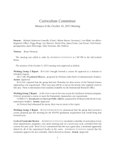 Curriculum Committee Minutes of the October 16, 2015 Meeting