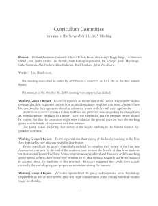 Curriculum Committee Minutes of the November 13, 2015 Meeting