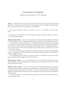 Curriculum Committee Minutes of the December 4, 2015 Meeting