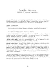 Curriculum Committee Minutes of the January 29, 2016 Meeting