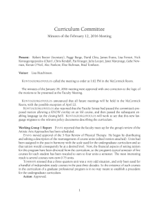 Curriculum Committee Minutes of the February 12, 2016 Meeting