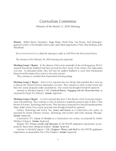 Curriculum Committee Minutes of the March 11, 2016 Meeting