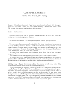 Curriculum Committee Minutes of the April 15, 2016 Meeting