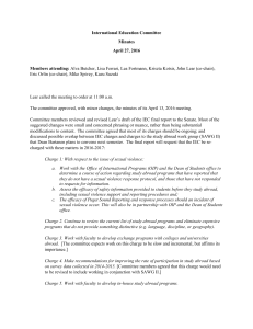 International Education Committee Minutes April 27, 2016