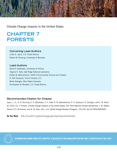 CHAPTER 7 FORESTS Climate Change Impacts in the United States Convening Lead Authors