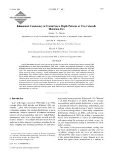 Interannual Consistency in Fractal Snow Depth Patterns at Two Colorado 977 J