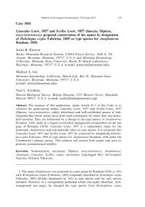 Case 3681 ): proposed conservation of the names by designation Dolichopus regius