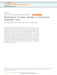 Mechanisms of carbon storage in mountainous headwater rivers ARTICLE Ellen Wohl
