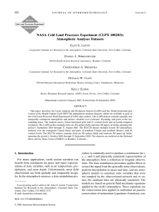 NASA Cold Land Processes Experiment (CLPX 2002/03): Atmospheric Analyses Datasets 952 G