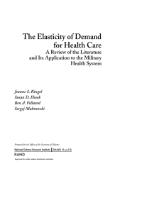 The Elasticity of Demand for Health Care A Review of the Literature