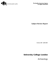 University College London Archaeology Subject Review Report October 2001  Q590/2001