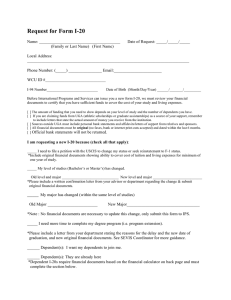 Request for Form I-20