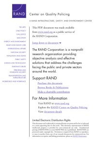 6 The RAND Corporation is a nonprofit Center on Quality Policing