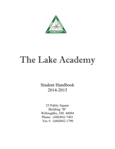 The Lake Academy Student Handbook 2014-2015