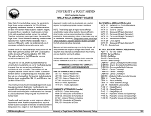 Walla Walla Community College courses that are similar to