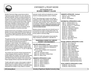 Big Bend Community College courses that are similar to