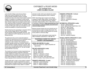 Lower Columbia College courses that are similar to