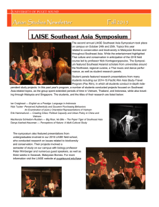 LAISE Southeast Asia Symposium Asian Studies Newsletter  Fall 2015