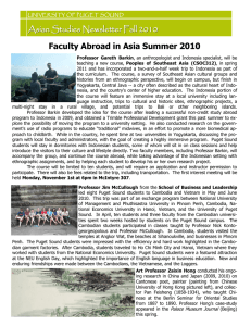 Faculty Abroad in Asia Summer 2010 Asian Studies Newsletter Fall 2010