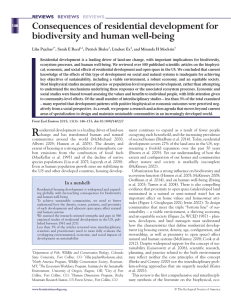 Consequences of residential development for biodiversity and human well-being REVIEWS