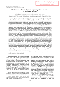 Controls on patterns of  coarse  organic particle retention E. KATHLEEN