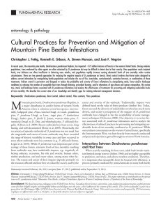 Cultural Practices for Prevention and Mitigation of Mountain Pine Beetle Infestations