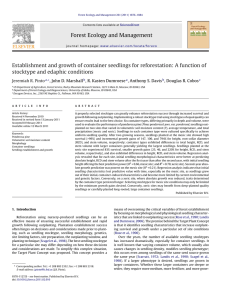 Forest Ecology and Management stocktype and edaphic conditions