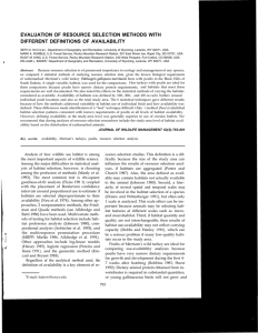 EVALUATION OF RESOURCE SELECTION METHODS WITH DIFFERENT DEFINITIONS OF AVAILABILITY