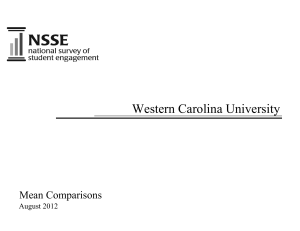 Western Carolina University Mean Comparisons August 2012