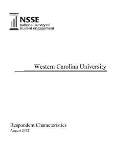 Western Carolina University Respondent Characteristics August 2012