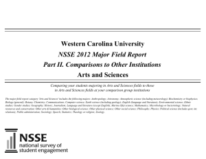 Western Carolina University Arts and Sciences NSSE 2012 Major Field Report